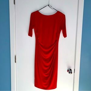 Vince Camuto Red Ruched Holiday Dress Size 6
